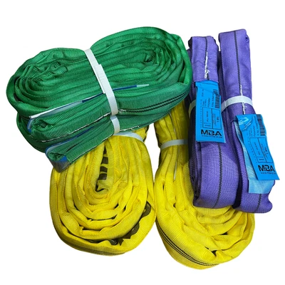 MBA Rundschlingen Set 6 tlg Tragkraft 1 t 2 t 3 t (NL 1,0-1,5-2,0 m)