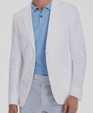 Tommy Hilfiger Mens Modern-Fit Linen Sport Coat White NWT 44L