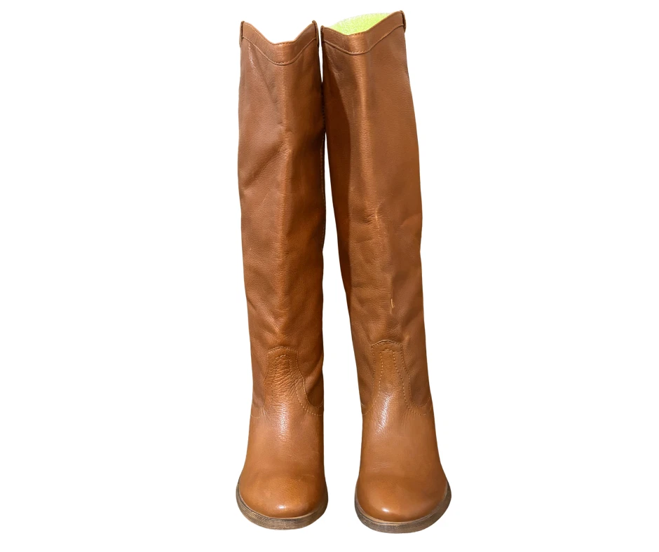 Franco Fortini Winchester Mujer Botas Altas Cuero Marrón Caramelo Talla 9M” Foto 2 de 4