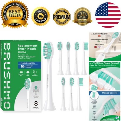 Soft DuPont Bristle Sonicare Replacement Heads - 8 Count for Optimal Oral Care