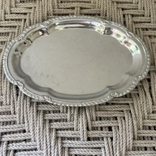 Vintage Shelton Ware Small Serving Tray Chrome Silver-tone Embossed Vintage 9"