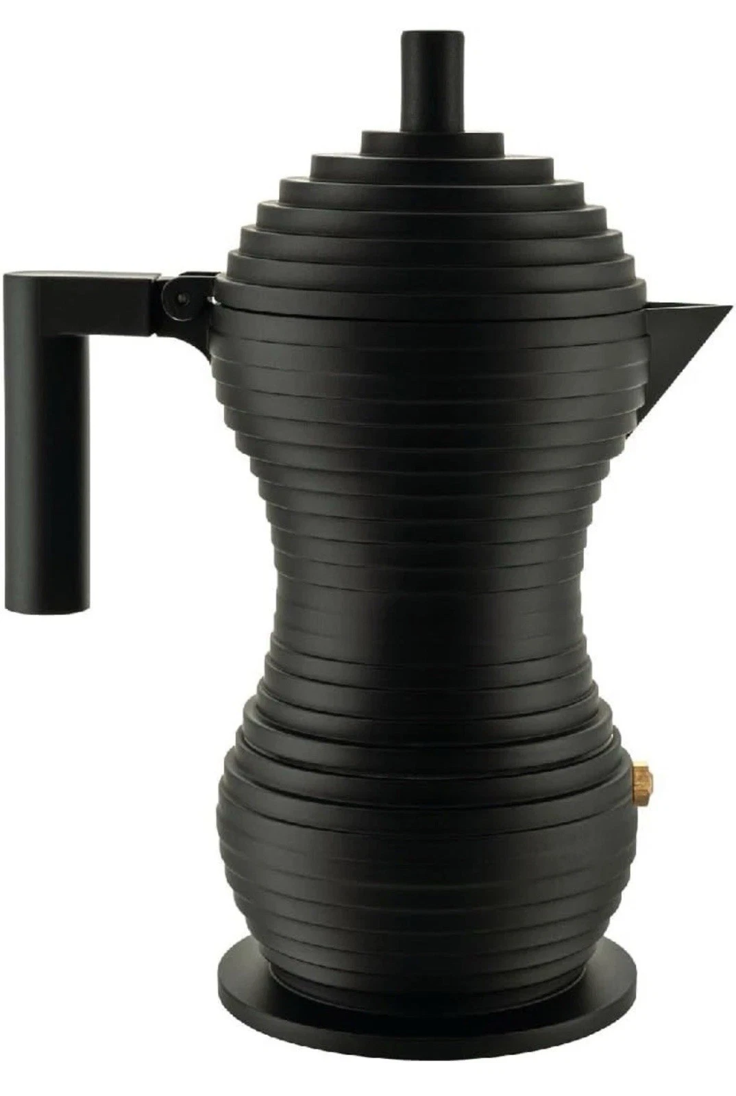 Alessi 3 Cup Stove-top Espresso Maker -- Solid Black -- LA PULCINA NEW