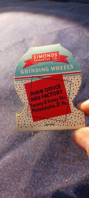 SIMONDS ABRASIVE COMPANY...PHILADELPHIA PA  1960S...UNSTRUCK MATCHBOOK
