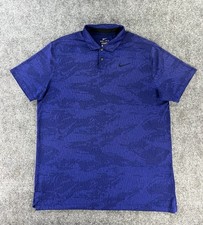 Nike Dry Vapor Jacquard Polo Shirt Mens Large Blue AOP Golf BV0478-492 EUC