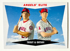 2020 Topps Heritage Mike Trout, Shohei Ohtani Classic Combos Card #60CCTO Angels