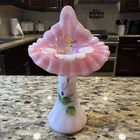 Fenton Hand Painted K. Riley Butterfly/Tulip Vase -Rare 6-3/4”