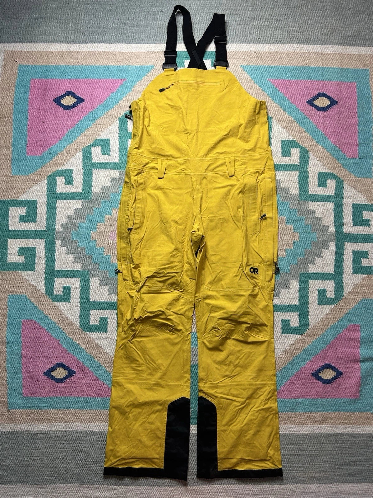 Outdoor Research Women's Carbide Bibs - - Size Large Black Yellow