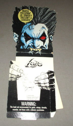 1990- DC COMICS- LOBO COMIC BOOK STORE COUNTER DISPLAY SIGN 22" SIMON BISLEY ART
