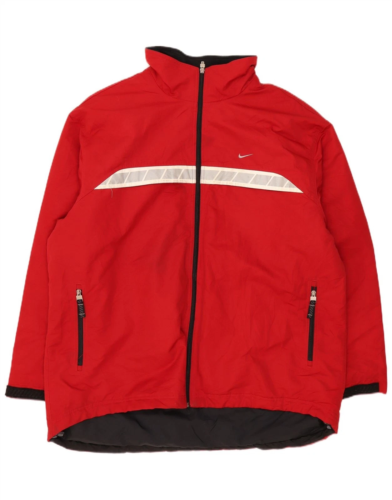 Nike Mens Windbreaker Jacket UK 44 2XL Red Colourblock Polyester BH05