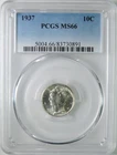 1937 Mercury Silver Dime PCGS Graded MS66 GEM Uncirculated