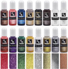 Metallic Alcohol Ink Set 16 Colors, Resin Art Fluid Craft, Yupo Tumbler, Sinking