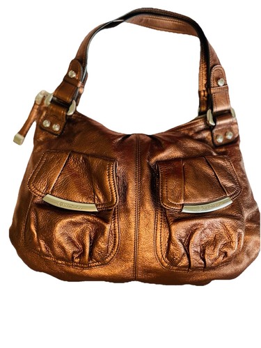 B Makowsky Y2K Hobo 100% Leather Shoulder Bag | Bronze Metallic A98252 EUC - Picture 1 of 12