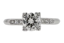 1Ct White Round Cut CZ Retro Style Engagement Wedding Ring 925 Sterling Silver