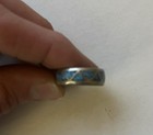 Vintage Sterling Silver Turquoise Inlay Ring Fish Hallmark Southwest Arizona Est — photo 2