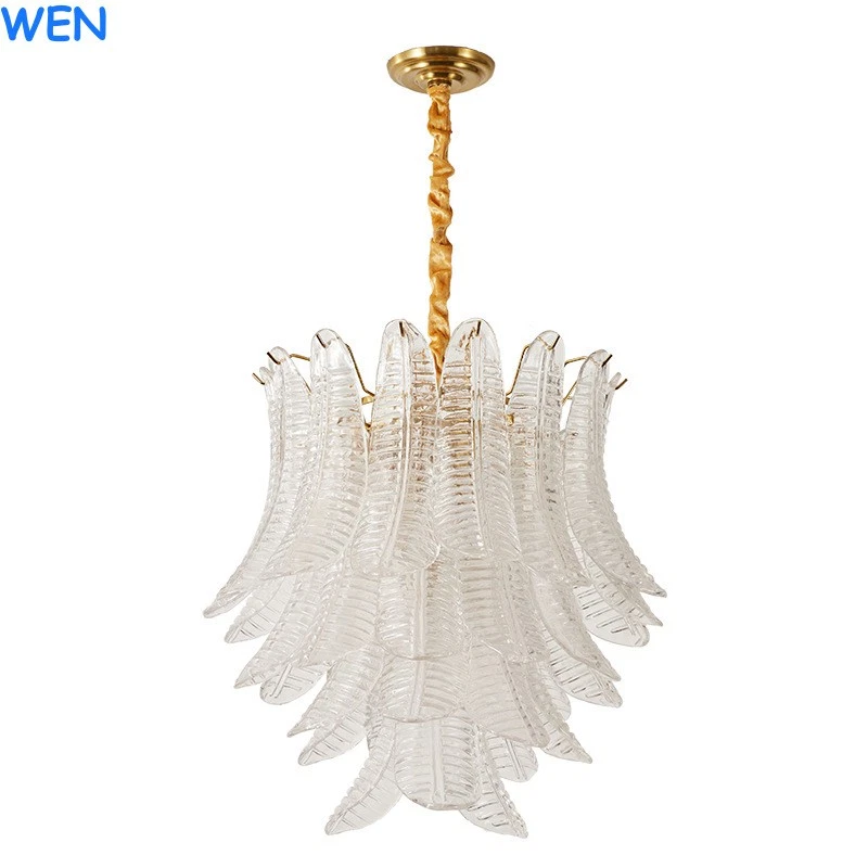 French Style luxury Glass LED Chandelier for Dining Room Living Room Villa Light - Image 3 of 4