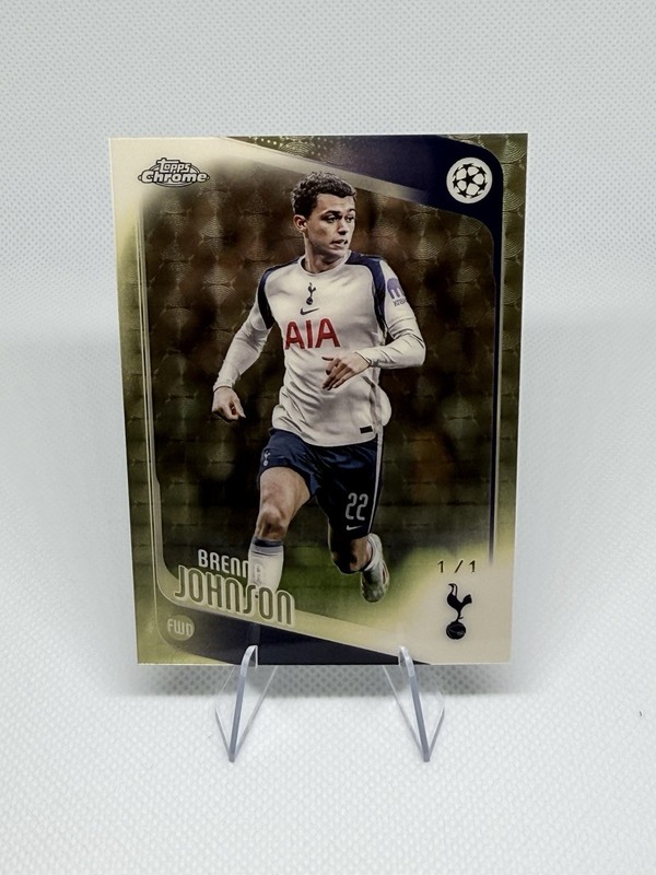 2025-26 Topps Chrome UEFA Brennan Johnson Superfractor 1/1 #18 Tottenham Spurs