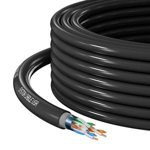 Syston Direct Burial Shielded Cat6e Câble Ethernet UV imperméable - 50/100/250 ft