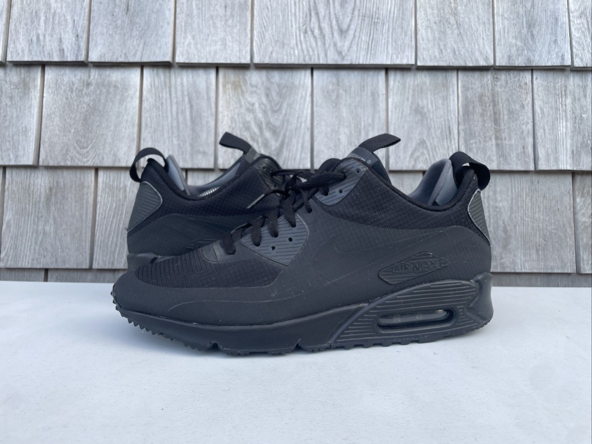 Nike Air Max 90 Mid Winter Triple Black Sneakers Shoes
