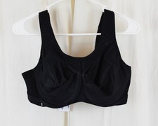 Glamorise High Impact Wonderwire Sports Bra Underwire Black Size 38D