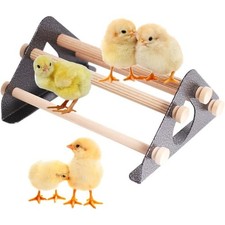 Chick Perch with Natural Wooden Roosting Bars for Coop and Brooder, Durable