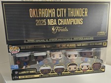 Oklahoma City Thunder 2025 World Champions Funko Pop 5er Pack OKC + Tasche NBA 🎁 