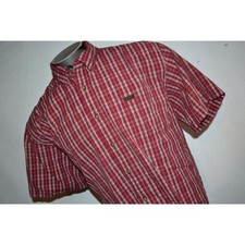 29079 Carhartt Button Up Work Shirt Size XL Mens Front Pocket Red Plaid