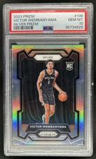 2023-24 Panini Prizm Victor Wembanyama Prizm Silver Rookie RC #136 Spurs PSA 10