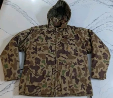 VTG 70's BOB ALLEN Ducks Unlimited Heavy  Gore-Tex Camo Hunting Coat Medium NICE