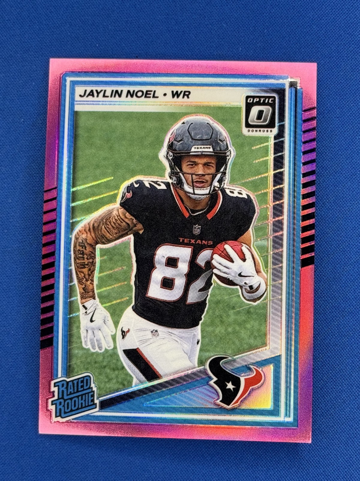 2025 Donruss Optic #241 Jaylin Noel Rated Rookie Pink Prizm RC Texans