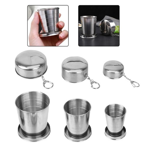 bzyoo Ensemble de tasses de camping gigognes en acier inoxydable avec