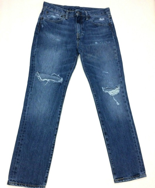 Levi Strauss 511 W34 L32 Jeans Distressed Destructed Levis Actual 30.5