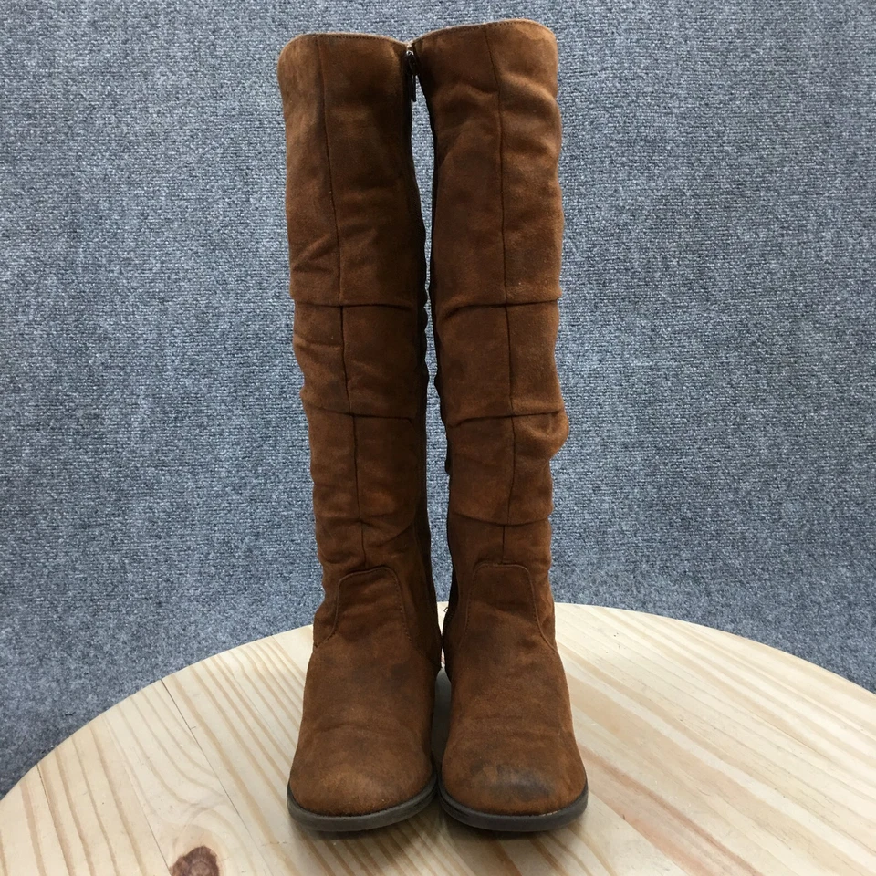 Steve Madden Botas Altas Juveniles 4Y Marrón Hasta la Rodilla Cremallera Lateral Informal Imitación Gamuza Foto 4 de 4