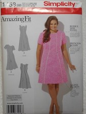 Dresses Amazing Fit Women's size 20w-28w Simplicity 1458 Sewing Pattern