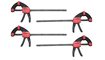 12 inch Quick-Release Ratchet Trigger Handle Steel Bar Clamps Set of 4