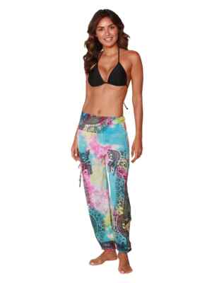 Women's Harem Pants Dyed and Printed Smocked on Top IRP4350