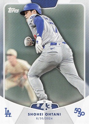Topps Shohei Ohtani 50/50 Club #43 SB Dodgers 8/30/24 MLB History Card
