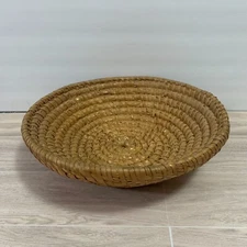 Vintage Handmade Round Basket Boho Decor