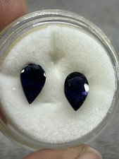 Lot Of 2 Purple Iolite Pear Cut Faceted Loose Gemstones 9mm Uncertified