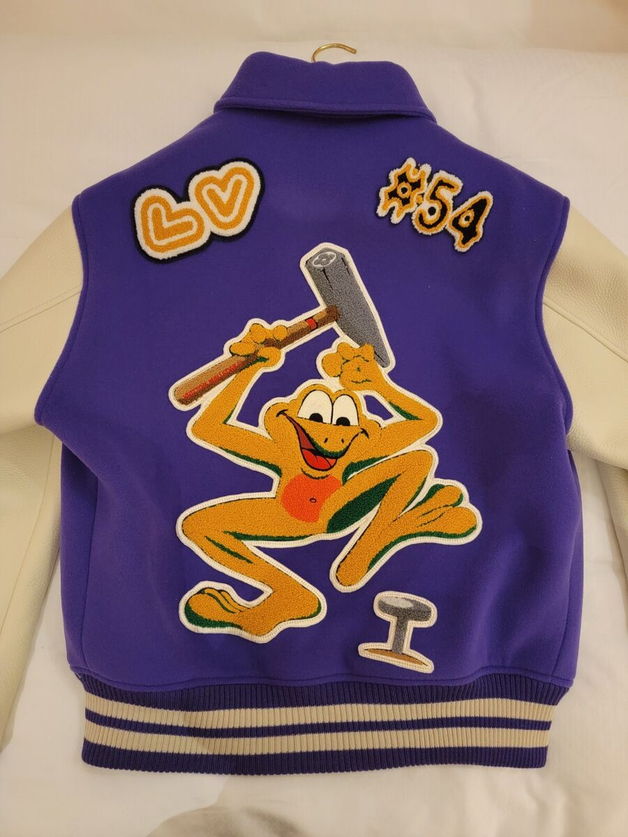 Louis Vuitton X Virgil Abloh sz 44 AW22 runway purple frog varsity jacket