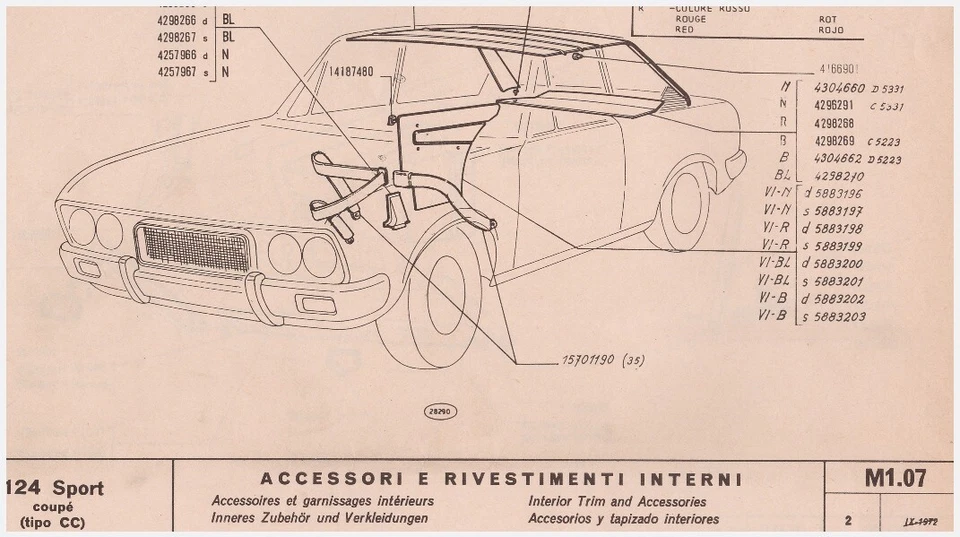 FIAT 124 sport coupè - ediz. 1972 -TIPO CC - USO E MANUTENZIONE! - Immagine 4 di 4