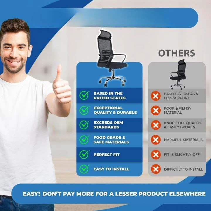 2x Ergonomic Mesh Office Black Chair Lumbar Support Desk Swivel Computer Chair - Image 2 of 4