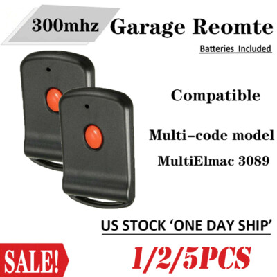 308911 Multicode Remote Control,1/2/5Pcs 300MHZ 10 Dip Switch Garage Door Opener