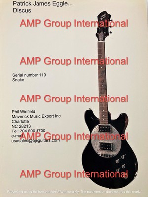 Patrick James Eggle Discus Guitar #119 Snake 2002 Original Promo Publication