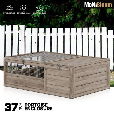 37''x25.5'' Filp Up Chicken Coop Hutch Rabbit Pet House Wooden Tortoise Enclosure