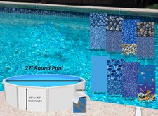 27' Round 25 Gauge Overlap Above Ground Swimming Pool Liner - (Choose Pattern)