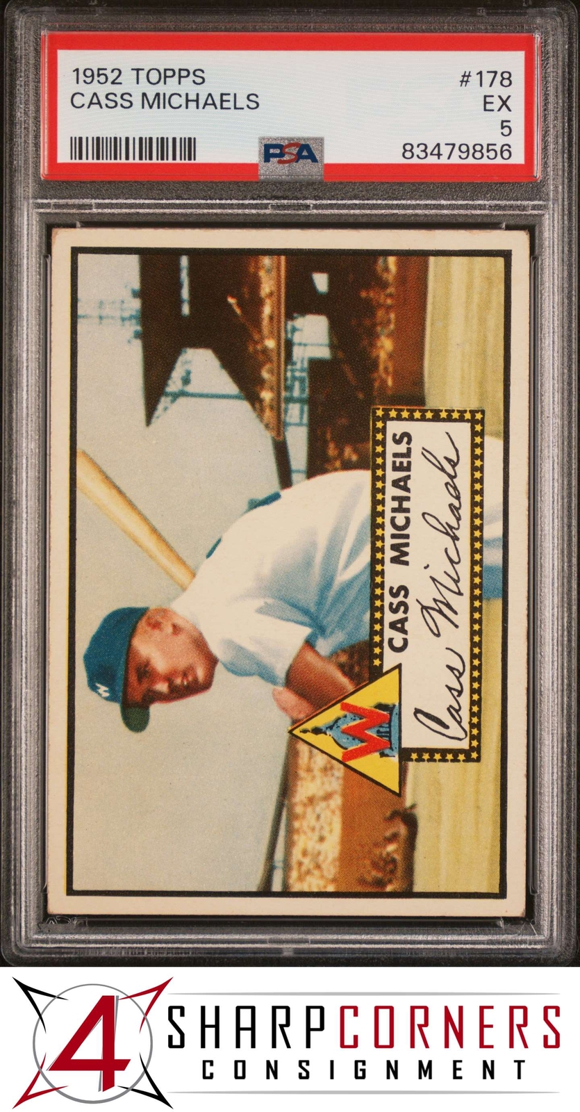 1952 TOPPS #178 CASS MICHAELS SENATORS CREAM BACK PSA 5