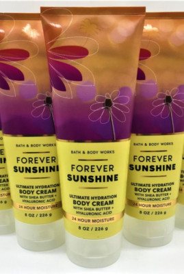 x3 Bath & Body Works FOREVER SUNSHINE Body Cream 8 oz Ultimate Hydration