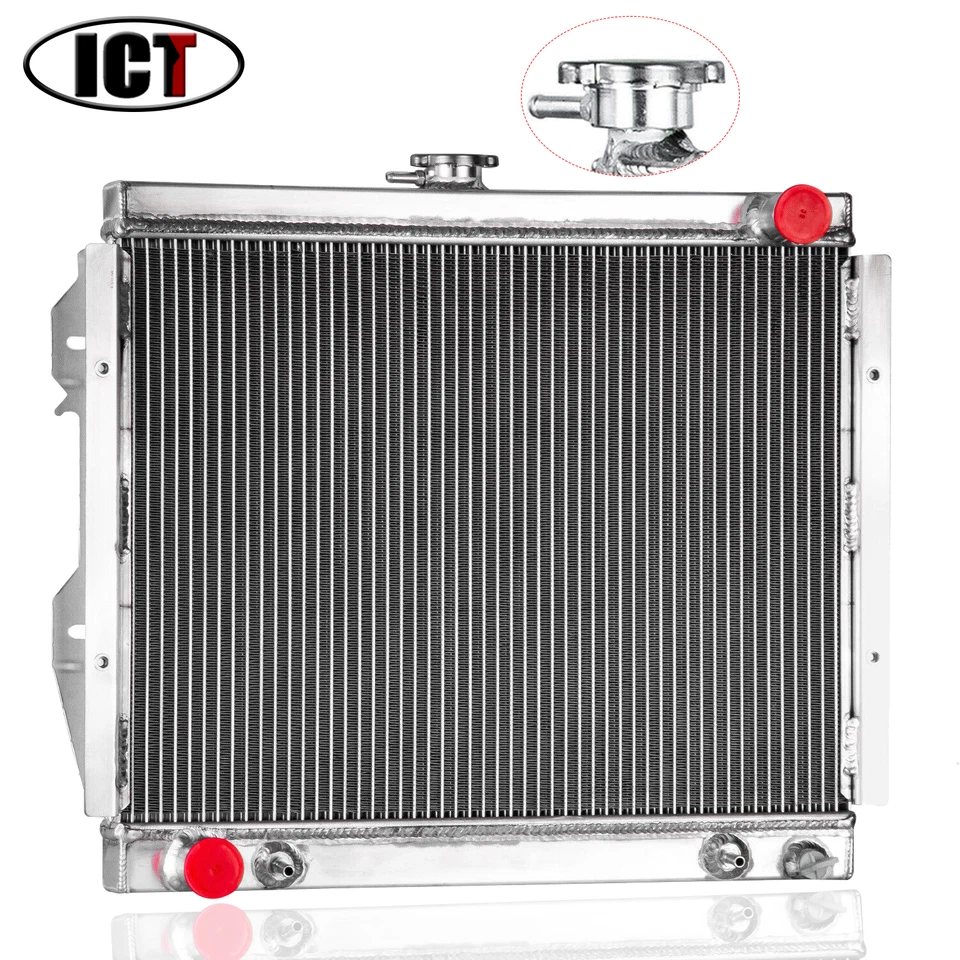 Radiador de aluminio de 3 filas para camioneta Toyota 85 86 1984-1995/4 corredores 2,4 L L4 Foto 2 de 4