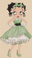 Betty Boop in Light Green Dress Counted Cross Stitch CHART No. 10-129