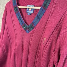 Vintage Chaps Ralph Lauren Sweater Men's XL Hand Frame Cable Knit 90s Embrodiery